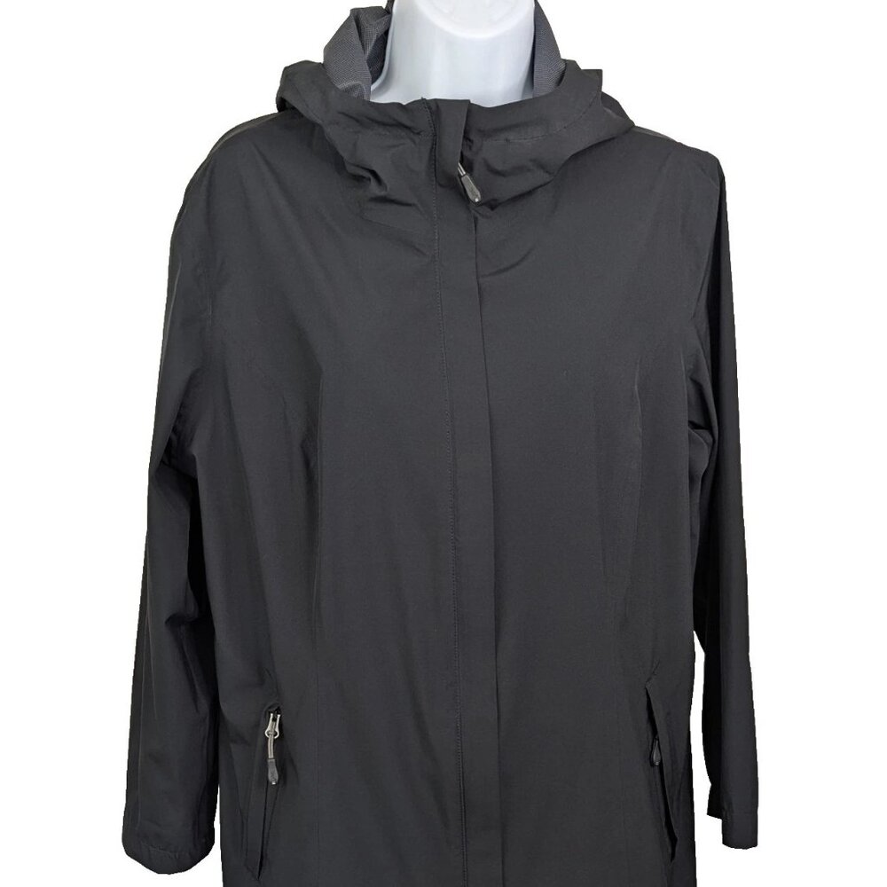 32 Degrees Cool Women’s Large Black Hooded Soft Shell Jacket Lightweight Stretch
